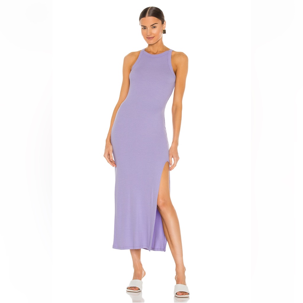 Lna Candy Ribbed Dress In Lavender